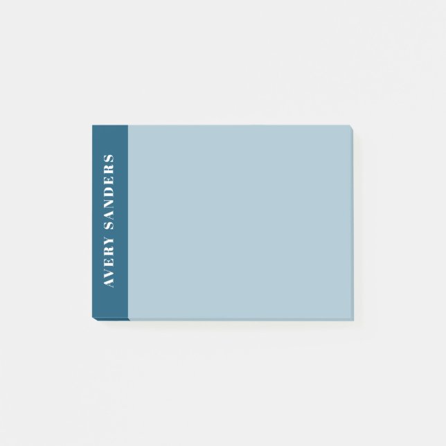 Modern Blue Color Block Post-it Notes (Front)