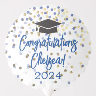Modern Blue Congrats Graduation  Balloon
