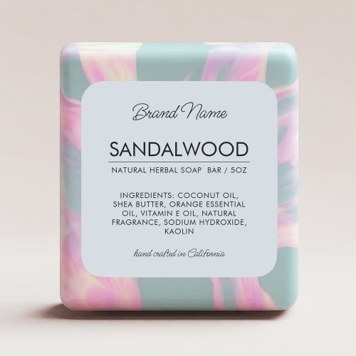 Modern blue cosmetics soap ingredients label