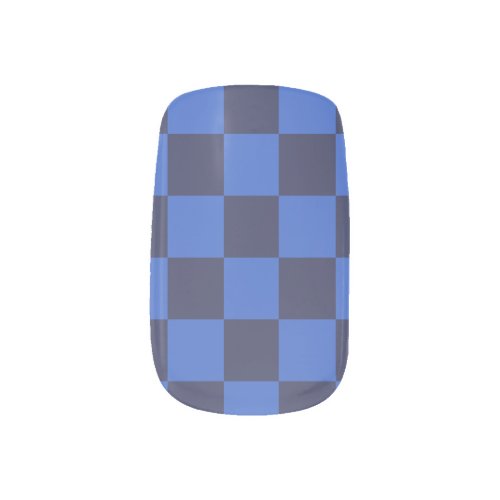 Modern Blue Croatian Checkerboard Pattern Minx Nail Art