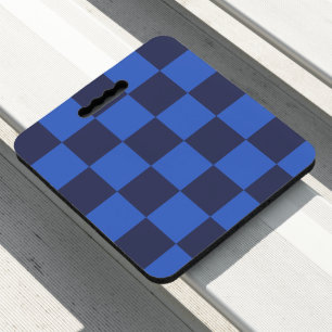 Modern Blue Croatian Checkerboard Pattern Seat Cushion