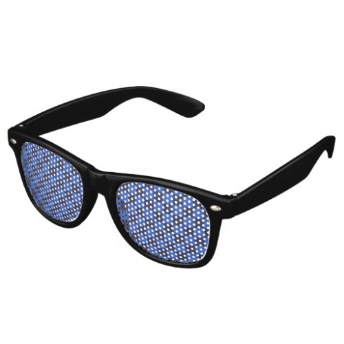 Modern Blue Croatian Checkered Retro Sunglasses