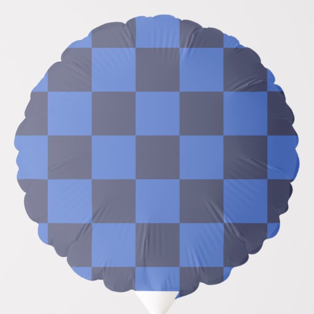 Modern Blue Croatian Geometric Checkerboard Balloon (Front)