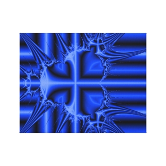 Modern Blue Cross Fractal Abstract