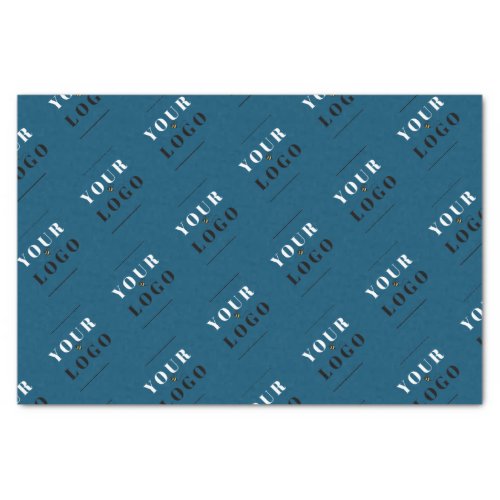 Modern Blue Custom Branded Tiled Logo Message Tissue Paper