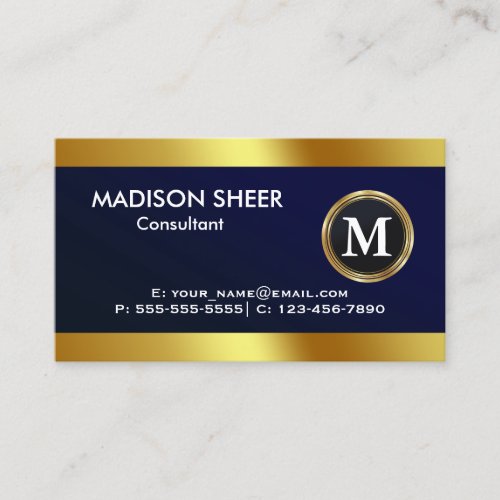 Modern Blue Custom Logo and QR Code  Business Card