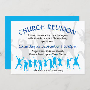 Modern Blue Customizable CHURCH REUNION Invitation
