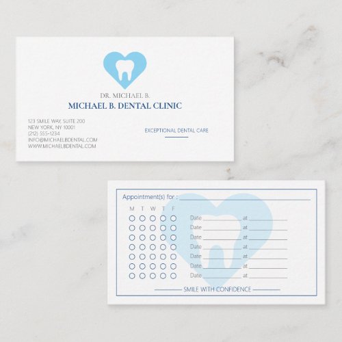 Modern Blue Dental Doctor Healthcare Appointment Card