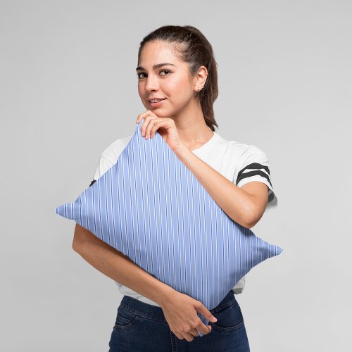 Modern Blue Diagonal Striped Pattern Lumbar Pillow