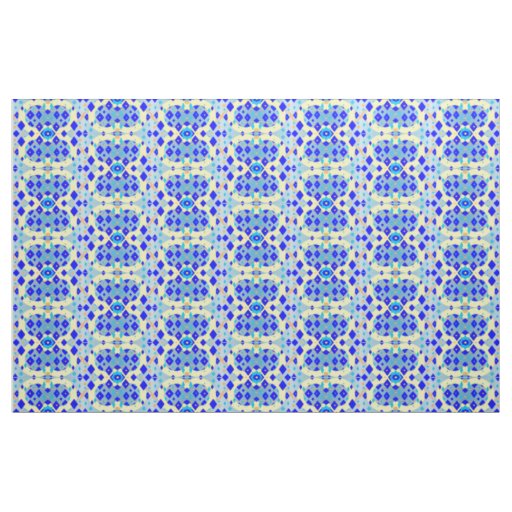 Modern Blue Diamond Abstract Fabric