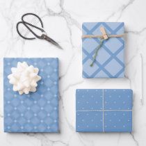 Modern Blue Diamond Chevron Baby Shower Wrapping Paper Sheets