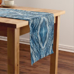 modern blue diamond pattern table runner