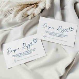 Modern Blue Diaper Raffle Enclosure Card