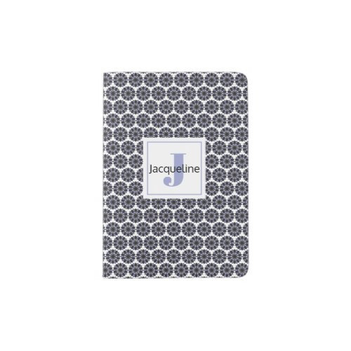 Modern Blue Dresden Plate Pattern Passport Holder
