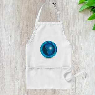 Modern Blue Earth Globe World Map Adult Apron