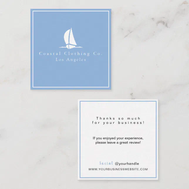Modern Blue Elegant Boat Coastal Company Note Card | Zazzle