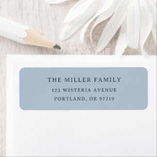 Modern Blue Elegant Family Name Return Address Label