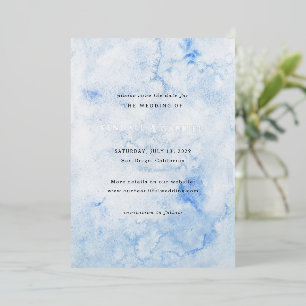 Modern Blue Elegant Wedding Save the Date Foil Invitation