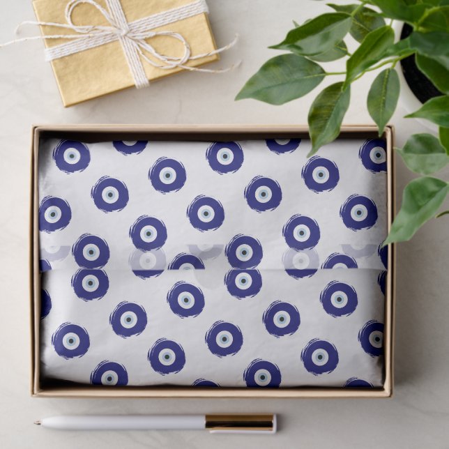 Modern Blue Evil Eye Good luck & Protection Symbol Tissue Paper (Gift)