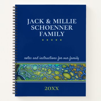 Modern Blue Family Estate Planning Instructions Notebook by FamilyTreed at Zazzle