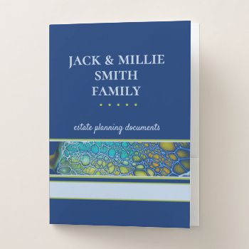 Modern Blue Family Estate Planning Pocket Folder by FamilyTreed at Zazzle