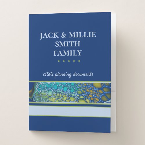 Modern Blue Family Estate Planning Pocket Folder