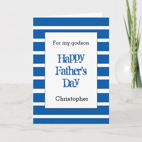 Modern Blue Fathers Day Godson Card