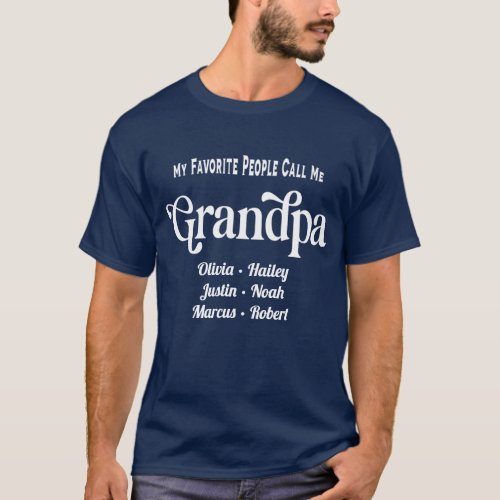 Modern Blue Favorite Grandpa T_Shirt