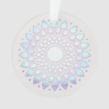 Modern Blue Floral Lotus Mandala