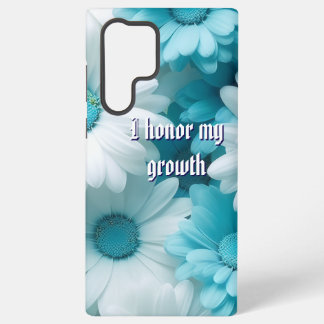 Modern Blue Floral Samsung Galaxy S22 Ultra Case