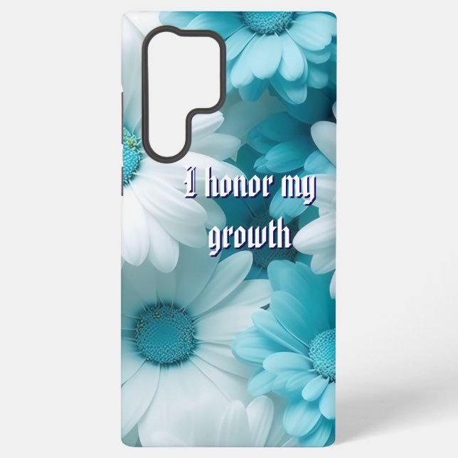Modern Blue Floral  Samsung Galaxy Case (Back)