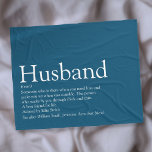 Modern Blue Fun Husband Definition Fleece Blanket<br><div class="desc">Personalise for your husband to create a unique gift. This elegant blanket is a perfect way to show him how amazing he is every day. You can even customise the background to their favourite color. Designed by Thisisnotme©</div>