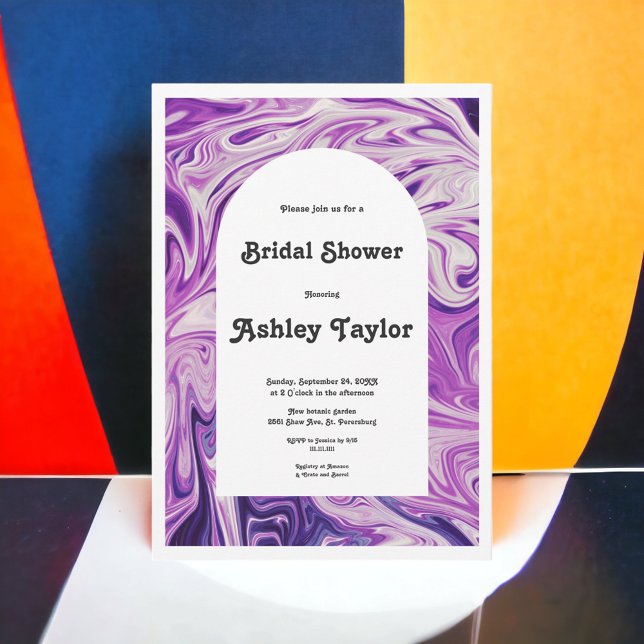 Modern Blue Galaxy Abstract Art Bridal Shower Invitation (Creator Uploaded)
