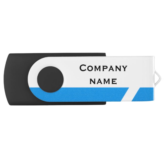 Modern Blue Geometric Corporate USB flash drive (Front)