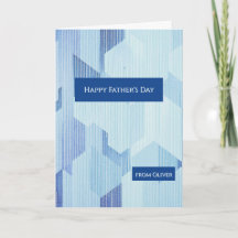 Modern Blue Geometric Happy Father's Day Card