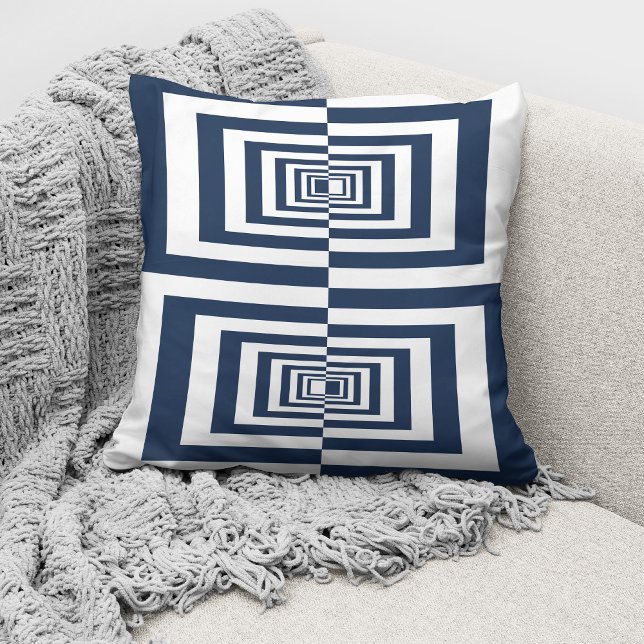 Modern Blue Geometric Minimalist Throw Pillow (Creator Uploaded)