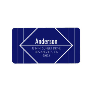 Modern Blue Geometric Return Address Label