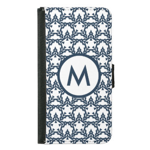 Modern Blue Geometric Star Personalized Samsung Galaxy S5 Wallet Case