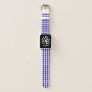 Modern Blue Gingham Pattern Apple Watch Band