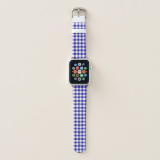 Modern Blue Gingham Pattern Apple Watch Band