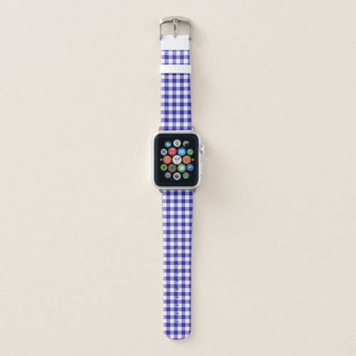 Modern Blue Gingham Pattern Apple Watch Band