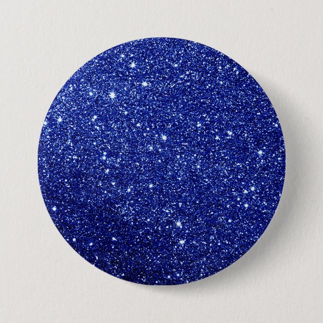 Modern Blue Glitter  Button (Front)