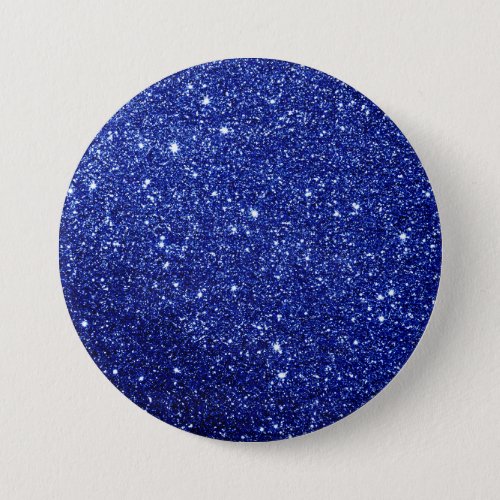 Modern Blue Glitter  Button