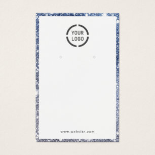 Modern blue glitter custom logo earring display