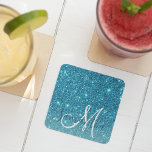 Modern Blue Glitter Sparkles Personalized Name Square Paper Coaster<br><div class="desc">Introducing our Modern Blue Glitter Sparkles Personalized Name collection, exclusively available on Zazzle! This dazzling product line is perfect for adding a touch of glamour and customization to your everyday essentials. Embrace the modern and glamorous vibes of our Modern Blue Glitter Sparkles Personalized Name collection, available exclusively on Zazzle. With...</div>