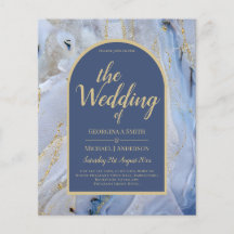 Modern Blue Gold Agate Marble Arch Wedding