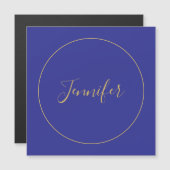 Modern Blue & Gold Color Calligraphy Plain Unique (Front/Back)