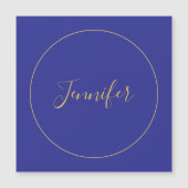 Modern Blue & Gold Color Calligraphy Plain Unique (Front)