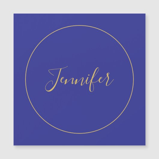 Modern Blue & Gold Color Calligraphy Plain Unique (Front)