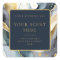 Modern Blue Gold Elegant Watercolor Candle Label